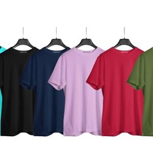 Thewalkdeal Pack of 6 Plain T-Shirts for Men Multi-Colour